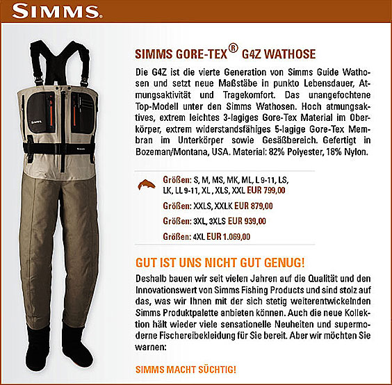 Simms G4Z Wathose